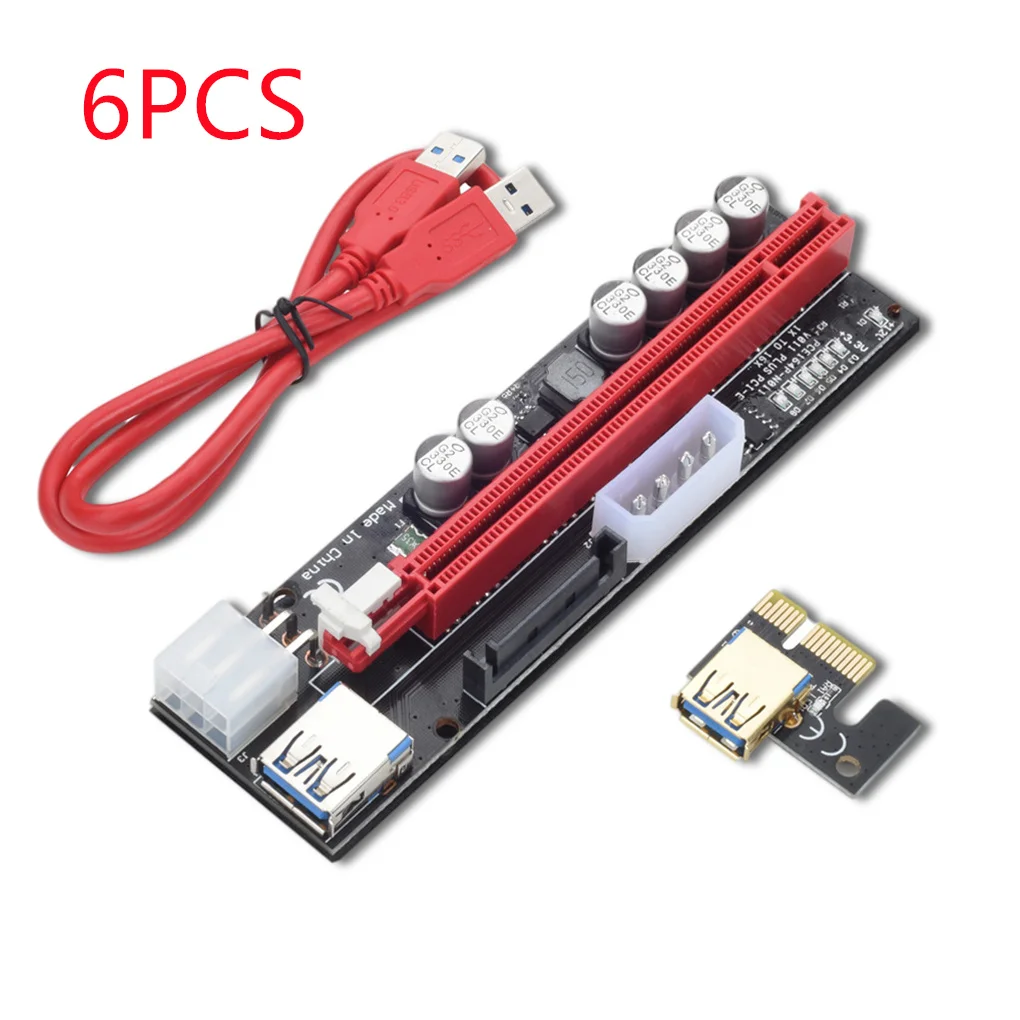 2021 New 6pcs PCI-E pcie Riser 009 Express 1X 4x 8x 16x Extender PCI E USB Riser 009S Dual 6Pin Adapter Card SATA 15pin for GPU
2021 New 6pcs PCI-E pcie Riser 009 Express 1X 4x 8x 16x Extender PCI E USB Riser 009S Dual 6Pin Adapter Card SATA 15pin for GPU