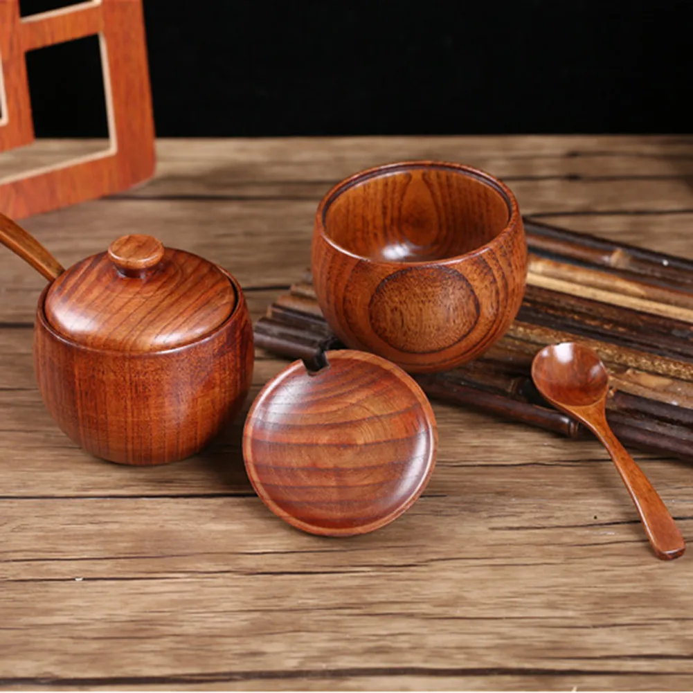 1pc Natural Wooden Seasoning Container Storage Box Set With Lid And Spoon Eco-friendly Spice Jars For Kitchen Sugar Pepper
1pc Natural Wooden Seasoning Container Storage Box Set With Lid And Spoon Eco-friendly Spice Jars For Kitchen Sugar Pepper