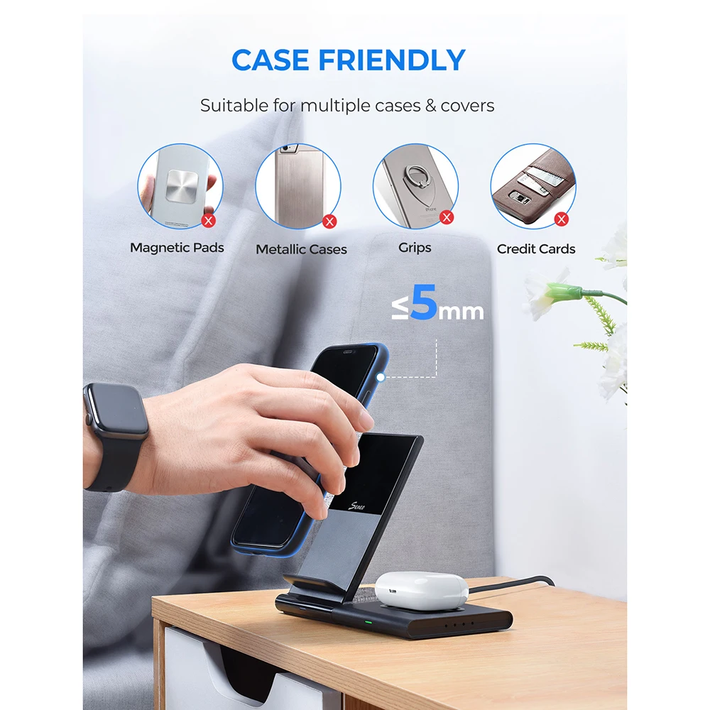 Seneo PA211 Wireless Charger 2 in 1 Magnetic Wireless Charging Stand for iPhone 12 Pro Max Mini for Airpods Pro 2 Charger Holder
Seneo PA211 Wireless Charger 2 in 1 Magnetic Wireless Charging Stand for iPhone 12 Pro Max Mini for Airpods Pro 2 Charger Holder