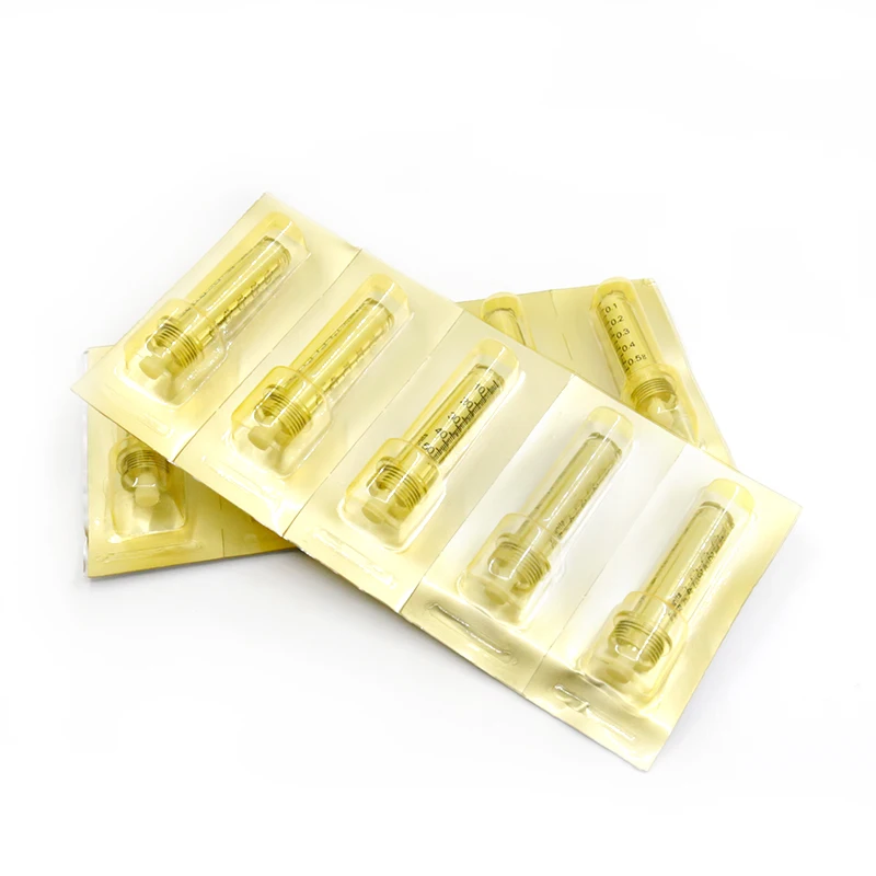 0.3ml & 0.5 ml Sterile Syringe Ampoule Head For Hyaluronic Pen Atomizer Meso injection Gun Anti Wrinkle Lifting Lip Face Beauty
0.3ml & 0.5 ml Sterile Syringe Ampoule Head For Hyaluronic Pen Atomizer Meso injection Gun Anti Wrinkle Lifting Lip Face Beauty