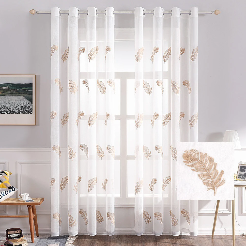 BILEEHOME Tulle Curtains for Living Room Bedroom Kitchen Feather Embroidery White Sheer Windows Volie Curtains Home Decro
BILEEHOME Tulle Curtains for Living Room Bedroom Kitchen Feather Embroidery White Sheer Windows Volie Curtains Home Decro