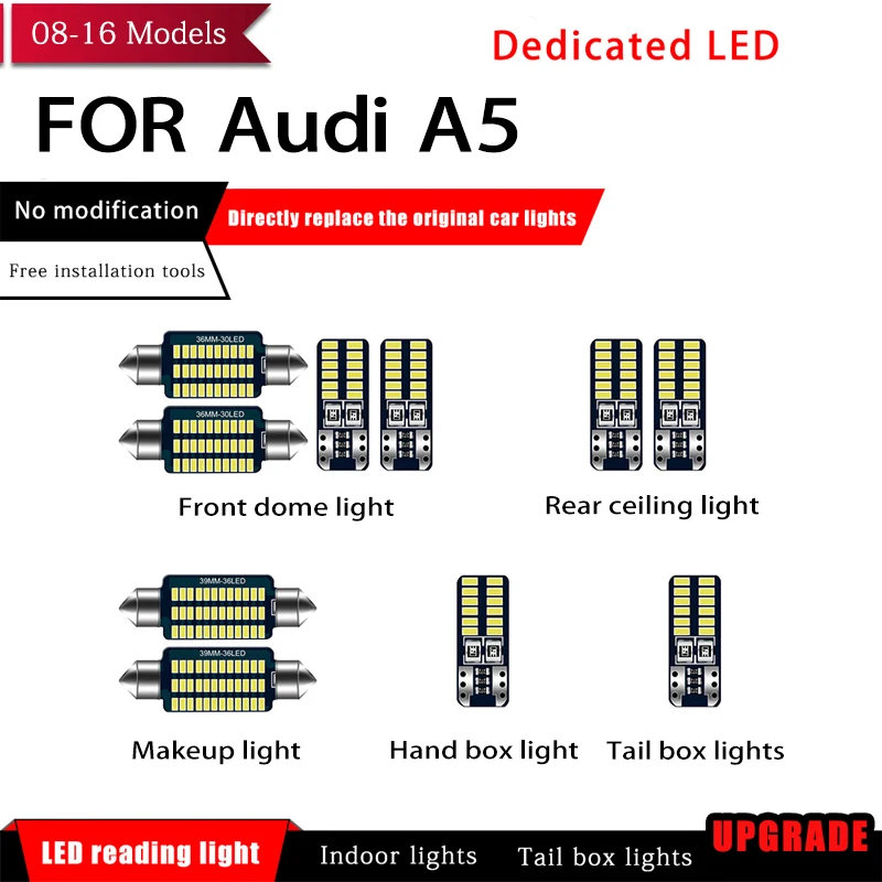 10PCS Car White Interior LED Reading Light Bulbs Package 36mm 39mm For Audi A5 2008-2016 Car Map Dome License Lamp Light Styling
10PCS Car White Interior LED Reading Light Bulbs Package 36mm 39mm For Audi A5 2008-2016 Car Map Dome License Lamp Light Styling