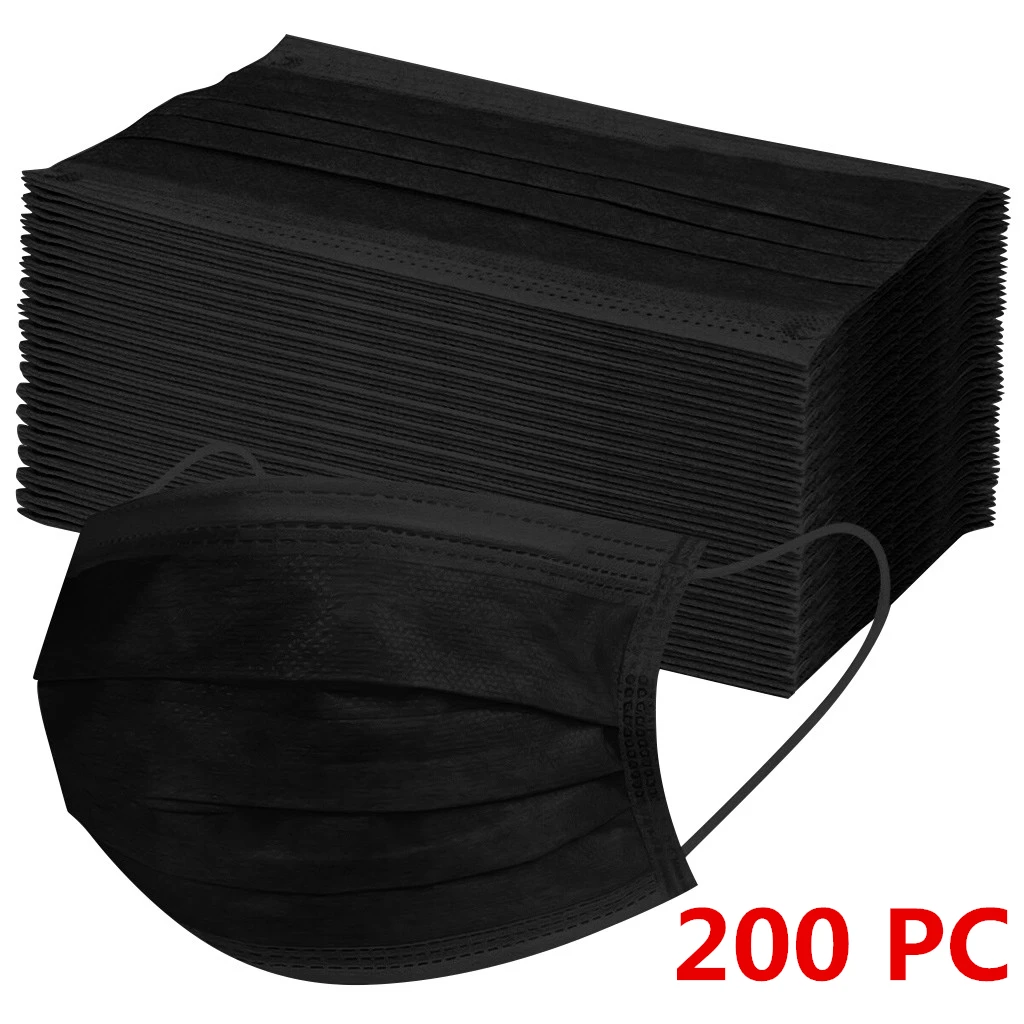 10/200pcs Disposable Mouth Mask Anti-Dust Black Face Mask 3 Ply Non-woven Breathing Adult Facial Mask Filter Mask Mascarilla
10/200pcs Disposable Mouth Mask Anti-Dust Black Face Mask 3 Ply Non-woven Breathing Adult Facial Mask Filter Mask Mascarilla
