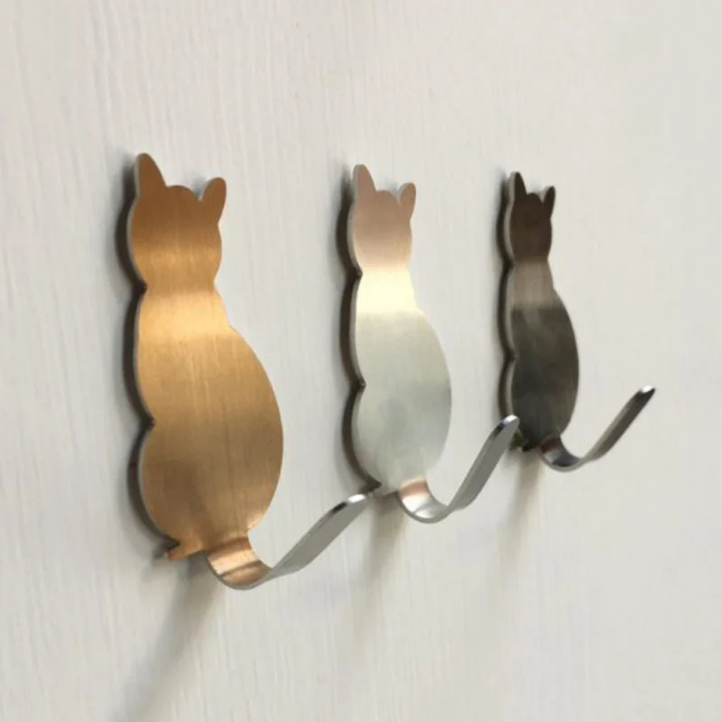 2Pcs Cat-shaped Wall Mount Key Holder Stainless Steel Hanger Keys Hanger Home Decor Hooks
2Pcs Cat-shaped Wall Mount Key Holder Stainless Steel Hanger Keys Hanger Home Decor Hooks