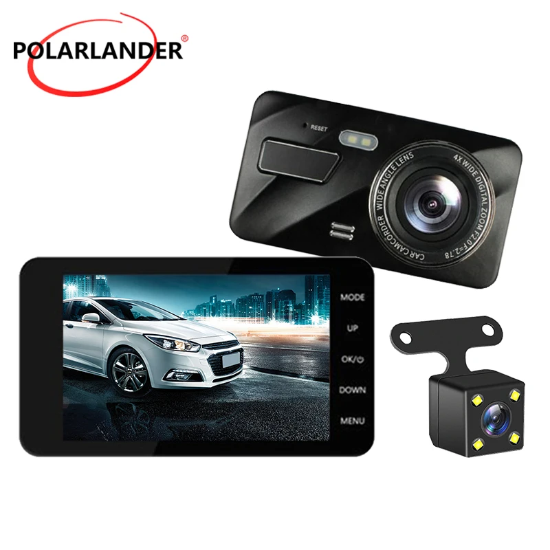 

4 Inch Dual-recording IPS Dash Touch Screen 1080P HD Video Recording Car Recorders Night Vision Driving Recorder 170 Degree