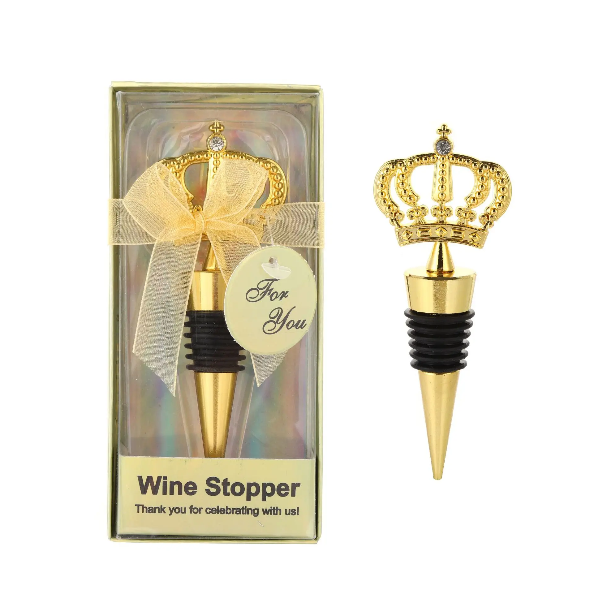 

12 Pcs Crown Wine Stopper Durable Practical Bottle Plugs Sealing Cork Plugs For Wedding Party Gift Birthday Decoration Memento