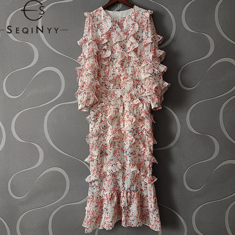 SEQINYY Casual Midi Dress Summer Spring New Fashion Design Women Runway Ruffles Floral Print High Street A-Line
SEQINYY Casual Midi Dress Summer Spring New Fashion Design Women Runway Ruffles Floral Print High Street A-Line
