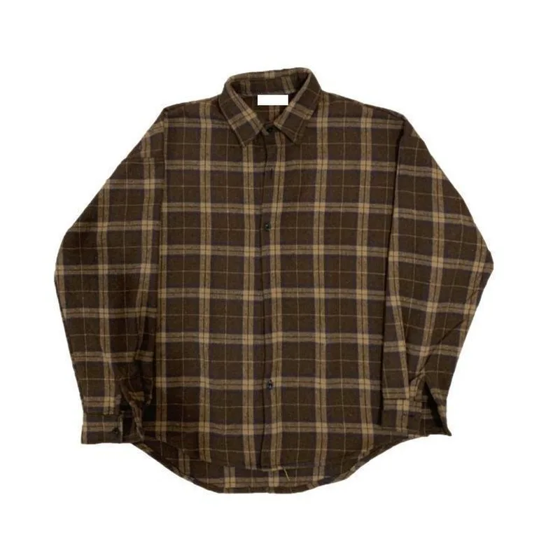 Korean Clothes Retro Thick Woolen Plaid Shirt Cotton Long Sleeve Turn-down Collar Brown Casual Loose Harajuku Couple Clothing
Korean Clothes Retro Thick Woolen Plaid Shirt Cotton Long Sleeve Turn-down Collar Brown Casual Loose Harajuku Couple Clothing
