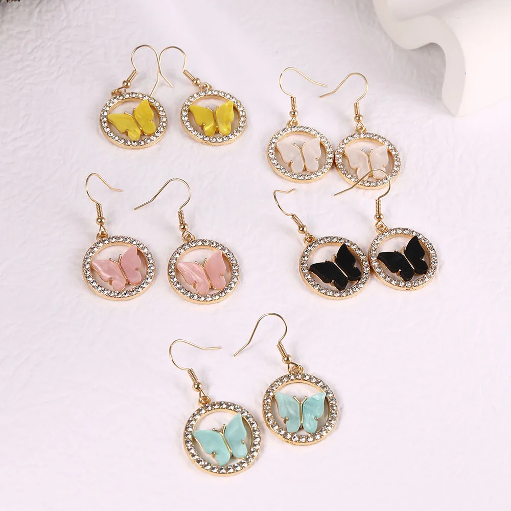 Fashion Colorful Butterfly Pattern Bohemian Earrings Glitter Zircon Ears Decorative Jewelry for Woman Birthday Gift
Fashion Colorful Butterfly Pattern Bohemian Earrings Glitter Zircon Ears Decorative Jewelry for Woman Birthday Gift