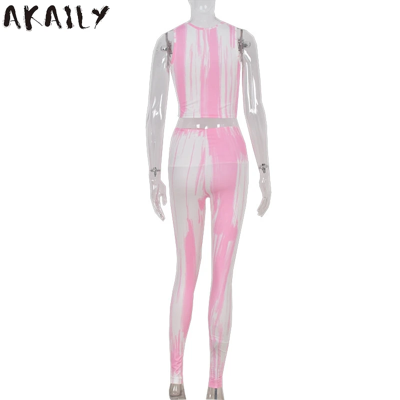 Akaily Summer Streetwear Striped Print 2 Two Piece Sets Women Outfits Sleeveless Hollow Out Crop Top Skinny Long Pants Sets 2021
Akaily Summer Streetwear Striped Print 2 Two Piece Sets Women Outfits Sleeveless Hollow Out Crop Top Skinny Long Pants Sets 2021