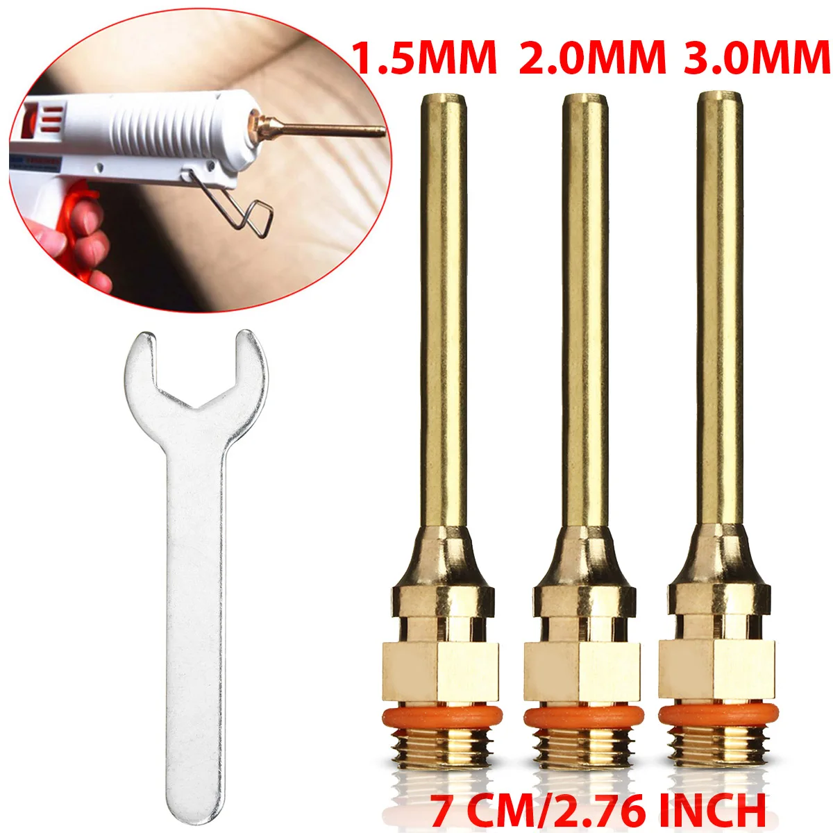 4Pcs/set Glue Gun Copper Nozzle Small-bore Long Short Large Diameter Hot Thaw Glue Gun Accessories with Spanner Wrench
4Pcs/set Glue Gun Copper Nozzle Small-bore Long Short Large Diameter Hot Thaw Glue Gun Accessories with Spanner Wrench