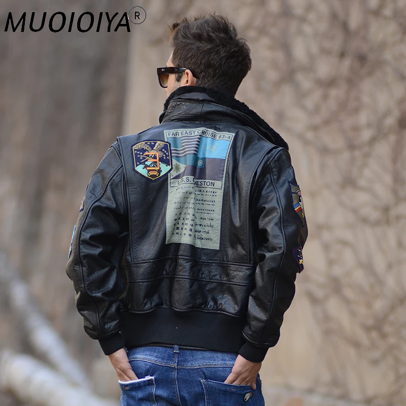 Factory New Men's Classical Genuine Leather Motorcycle Leather Jacket Tom Cruise Top Gun Air Force jaqueta de couro
Factory New Men's Classical Genuine Leather Motorcycle Leather Jacket Tom Cruise Top Gun Air Force jaqueta de couro