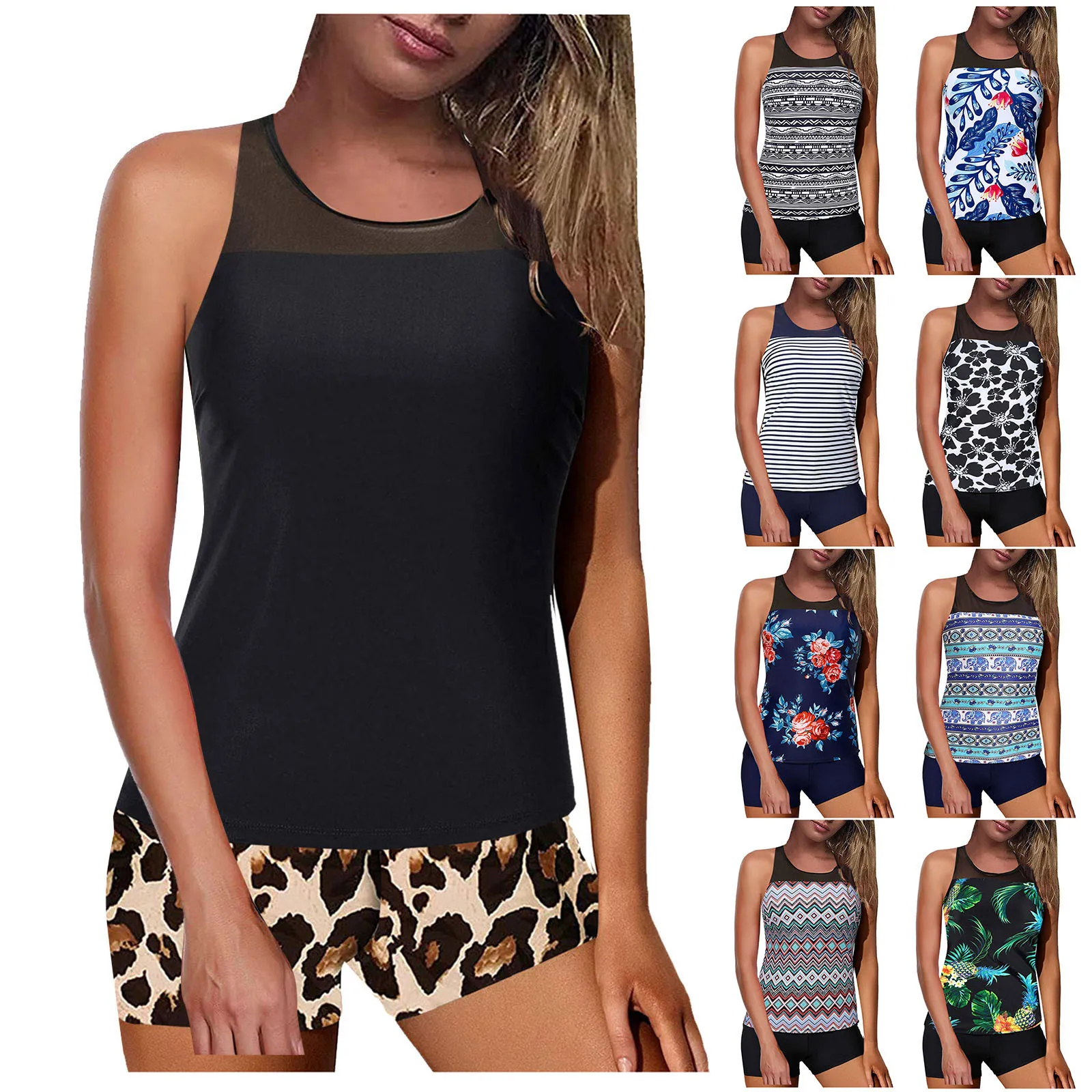 57# Summer Swimwear Women Bikini Set Beachwear Tankini Swimsuit Tummy Control Top With Shorts Two Piece Bathing Suit
57# Summer Swimwear Women Bikini Set Beachwear Tankini Swimsuit Tummy Control Top With Shorts Two Piece Bathing Suit