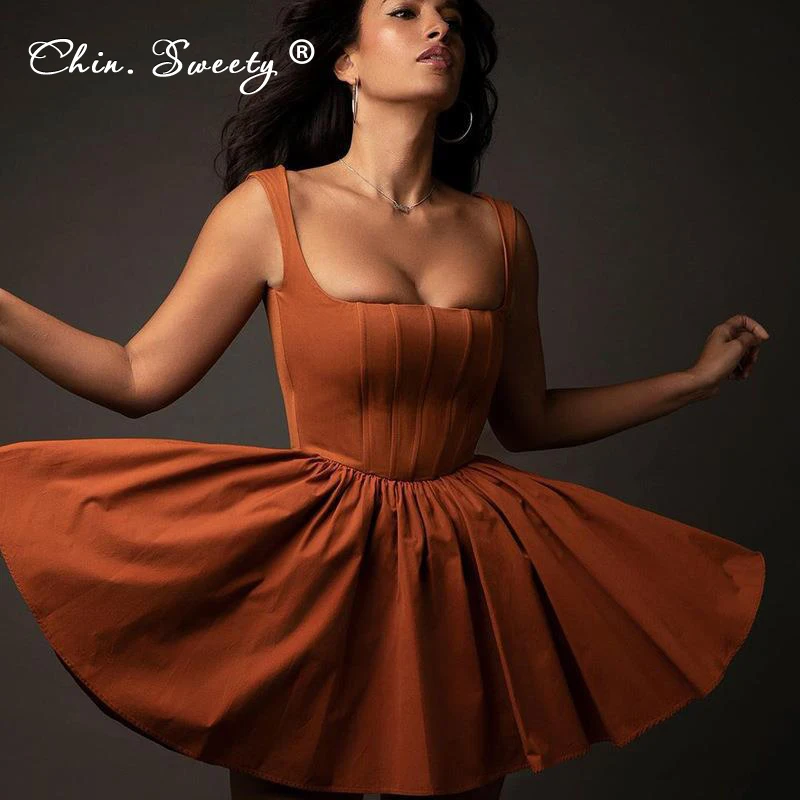 Women's Square Collar Hollow Out A-Dress Sleeveless Sexy Shouders Solid Midi Dresses Elastic Waist Backless Lady Party Vestidos
Women's Square Collar Hollow Out A-Dress Sleeveless Sexy Shouders Solid Midi Dresses Elastic Waist Backless Lady Party Vestidos