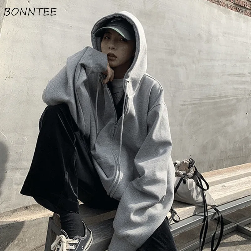 Hoodies Women High Street Solid Hooded Simple Classic BF Style Teens Streetwear Zip-up Basic Autumn Preppy Popular Ladies Hoodie
Hoodies Women High Street Solid Hooded Simple Classic BF Style Teens Streetwear Zip-up Basic Autumn Preppy Popular Ladies Hoodie