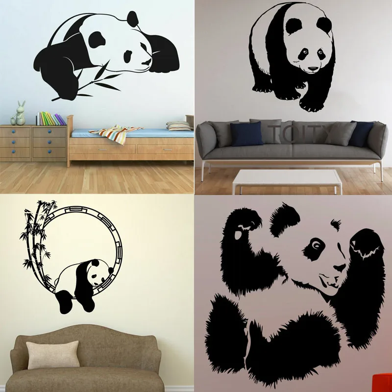 Фото 26 дизайнов настенные наклейки с пандой милые виниловые животными Декор для дома