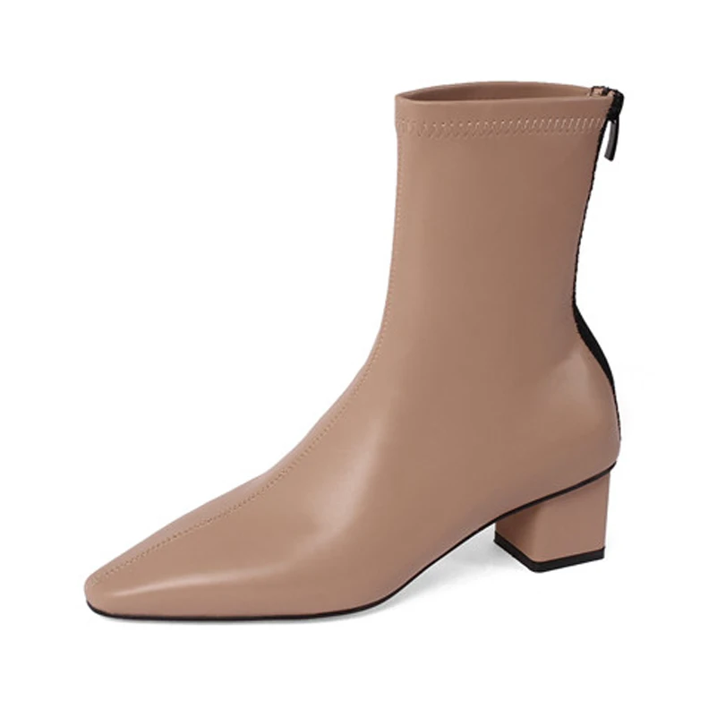 FOREADA Pointed Toe Mid Calf Boots Zip Med Heel Woman Boots Chunky Heel Shoes Short Boots Female Autumn Winter White Apricot 40
FOREADA Pointed Toe Mid Calf Boots Zip Med Heel Woman Boots Chunky Heel Shoes Short Boots Female Autumn Winter White Apricot 40