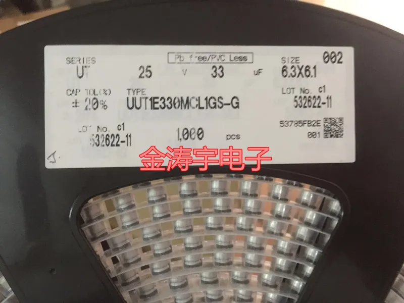 UUT1E330MCL1GS 25 v33uf 6.3 * 6.1 nikon SMD electrolytic capacitors full plate
UUT1E330MCL1GS 25 v33uf 6.3 * 6.1 nikon SMD electrolytic capacitors full plate