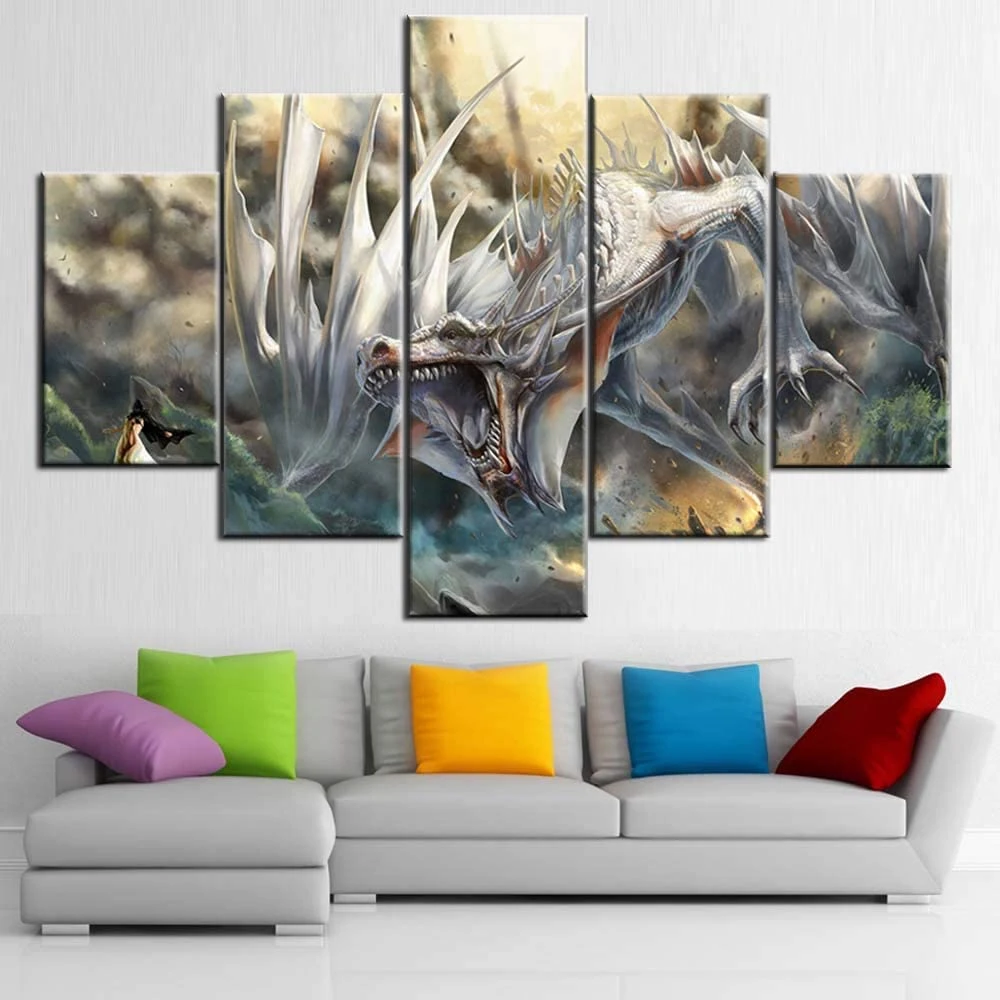 5 Piece Wall Art Canvas Anime Manga White Dragon Modular Pictures And Posters Modern Living Room Home Decoration Accessories
5 Piece Wall Art Canvas Anime Manga White Dragon Modular Pictures And Posters Modern Living Room Home Decoration Accessories