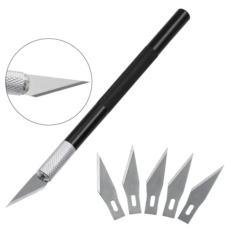 6pcs/Set Precision Hobby Knife Metal Handle With Blades For Arts Wood Carving Tools Crafts Phone PCB Repair Multi DIY Hand Tools 
6pcs/Set Precision Hobby Knife Metal Handle With Blades For Arts Wood Carving Tools Crafts Phone PCB Repair Multi DIY Hand Tools