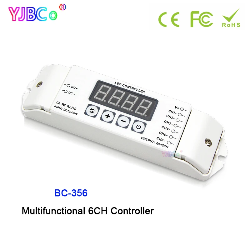 BC-356 full color LED Strip Lights controller DC12V 24V 4A*6CH PWM digital tube displays lamp tape module dimmer
BC-356 full color LED Strip Lights controller DC12V 24V 4A*6CH PWM digital tube displays lamp tape module dimmer