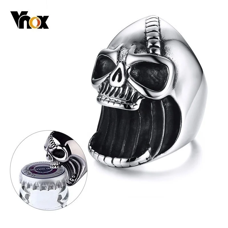 Vnox Multi Function Skull Ring for Men Bottle Opener Stainless Steel Skeleton Gothic Biker Punk Vintage Scar Jaw Male Alliance
Vnox Multi Function Skull Ring for Men Bottle Opener Stainless Steel Skeleton Gothic Biker Punk Vintage Scar Jaw Male Alliance