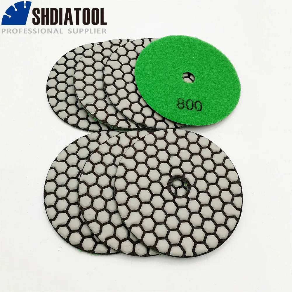 SHDIATOOL 7pcs Diamond Polishing Pads 4inches Grit #800 100MM Resin Flexible For Granite Marble Concrete Floor Grinding Discs
SHDIATOOL 7pcs Diamond Polishing Pads 4inches Grit #800 100MM Resin Flexible For Granite Marble Concrete Floor Grinding Discs