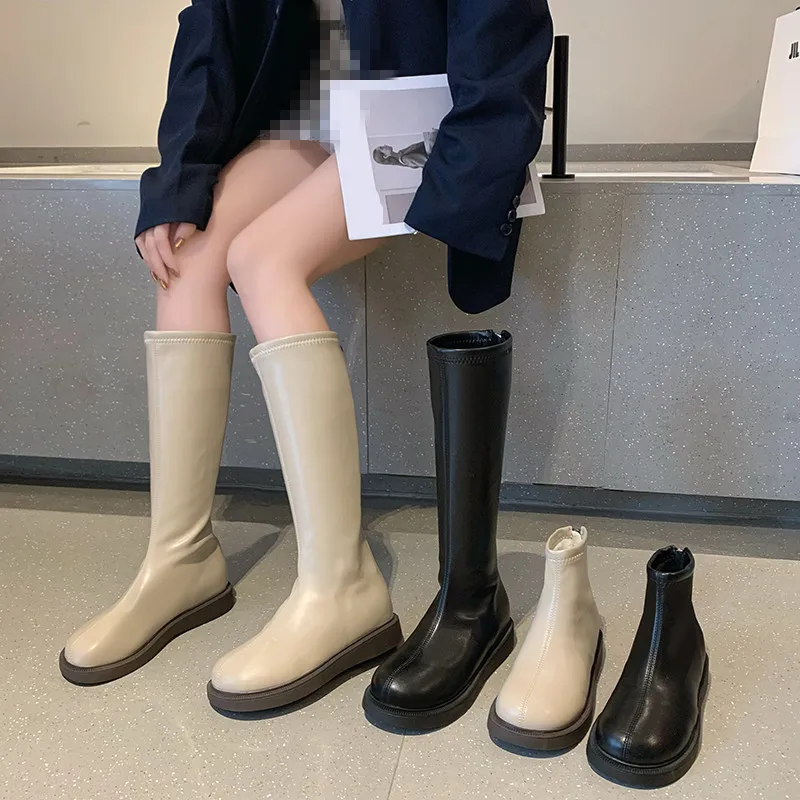 Woman Flat Boots Autumn Shoes Boots-Women Winter Footwear Round Toe Luxury Designer Low Rubber Mid-Calf Rock 2021 Mid Calf Ladi
Woman Flat Boots Autumn Shoes Boots-Women Winter Footwear Round Toe Luxury Designer Low Rubber Mid-Calf Rock 2021 Mid Calf Ladi