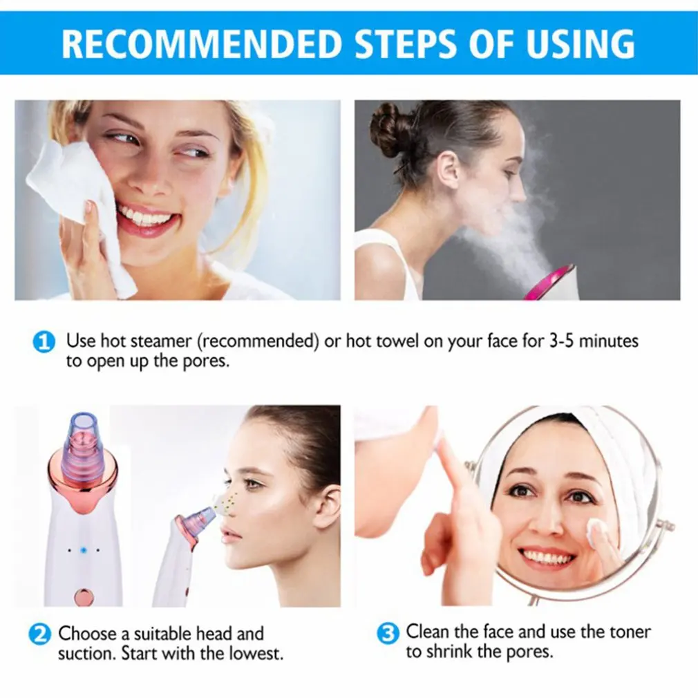 Blackhead Remover Face Deep Nose Cleaner T Zone Pore Acne Pimple Removal Vacuum Suction Facial Diamond Beauty Clean Skin Tool
Blackhead Remover Face Deep Nose Cleaner T Zone Pore Acne Pimple Removal Vacuum Suction Facial Diamond Beauty Clean Skin Tool