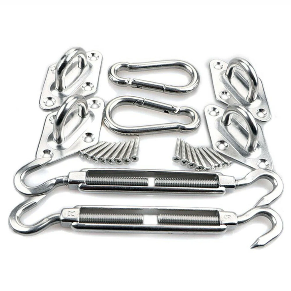 24Pcs/Set Sun Shade Sail Stainless Steel Hardware Installation Kit Turnbuckle Pad Eye Snap Hook Accessories
24Pcs/Set Sun Shade Sail Stainless Steel Hardware Installation Kit Turnbuckle Pad Eye Snap Hook Accessories