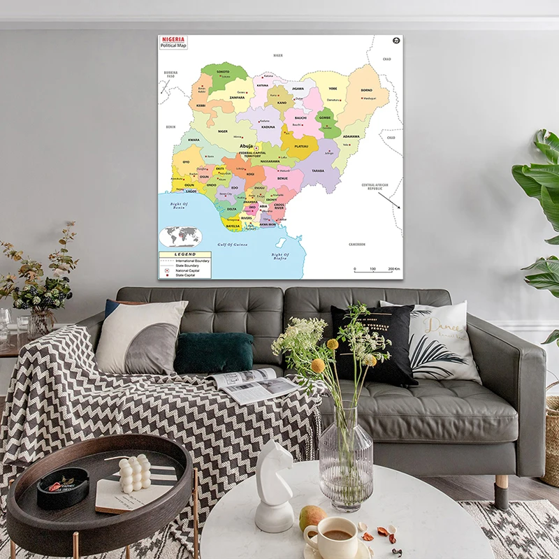 150*150cm Political Map of Nigeria HD Printed Non-woven Canvas Painting Wall Art Poster for Home Decor Kids School Supplies
150*150cm Political Map of Nigeria HD Printed Non-woven Canvas Painting Wall Art Poster for Home Decor Kids School Supplies