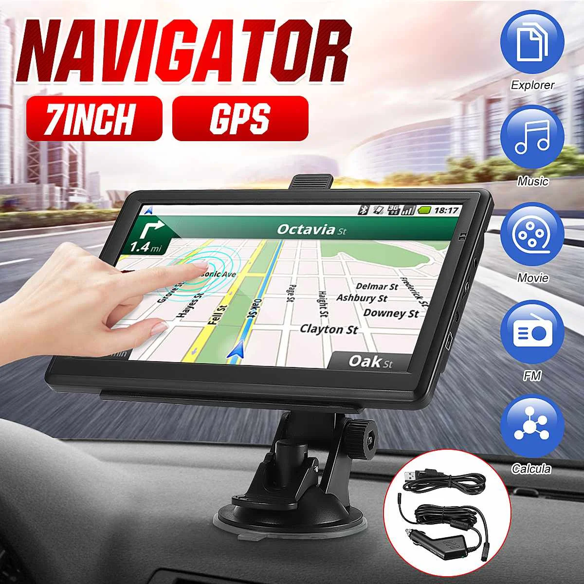 7 Inch Car GPS Navigation Touch Screen GPS Navigator Truck Sunshade Sat Nav 8GB-128MB 2020 America Europe Map GPS Navigators New
7 Inch Car GPS Navigation Touch Screen GPS Navigator Truck Sunshade Sat Nav 8GB-128MB 2020 America Europe Map GPS Navigators New