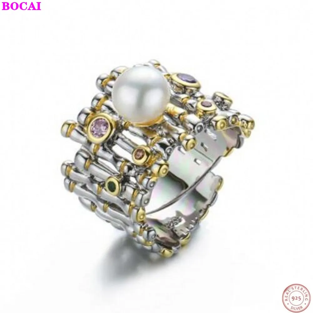BOCAI S925 Sterling Silverrings For Women Pearl Opening Lady Ring Retro Jewelry Small Ornaments New Style Fashion Female Ring
BOCAI S925 Sterling Silverrings For Women Pearl Opening Lady Ring Retro Jewelry Small Ornaments New Style Fashion Female Ring
