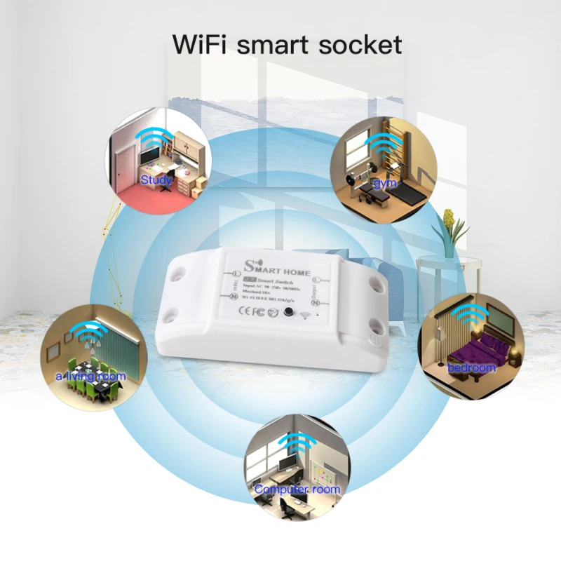 Умный выключатель с поддержкой Wi-Fi и таймером 10 А | Безопасность защита