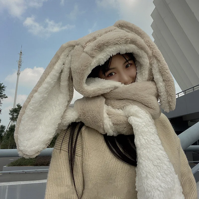 2023 New Scarf Hat Glove 3 Piece Fashion Women Cute Big Ear Bunny Winter Warm Soft Plush Thickening Mitten Pocket Hats Hooded
2023 New Scarf Hat Glove 3 Piece Fashion Women Cute Big Ear Bunny Winter Warm Soft Plush Thickening Mitten Pocket Hats Hooded