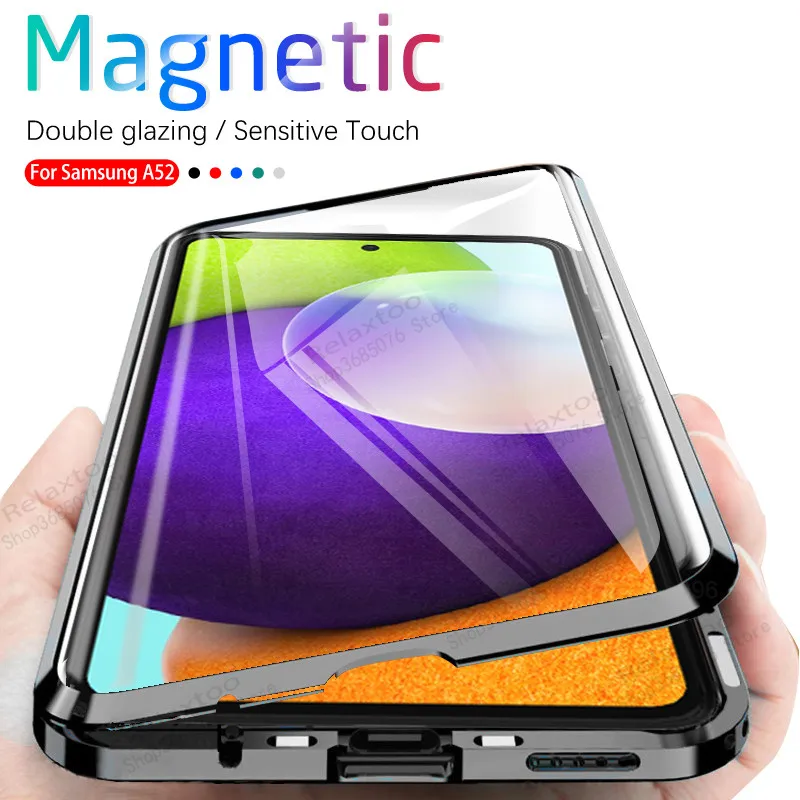 a 52 case 360° adsorption magnetic protective flip cases for samsung galaxy a52 a 52 52a metal bumper double-sided glass coque
a 52 case 360° adsorption magnetic protective flip cases for samsung galaxy a52 a 52 52a metal bumper double-sided glass coque