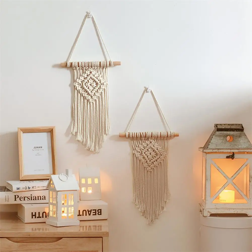 Macrame Tapestry Hand-woven Wall Hanging Bohemian Tassel Cotton Tapestry Nordic Boho Art Dorm Kids Girl Room Home Decoration
Macrame Tapestry Hand-woven Wall Hanging Bohemian Tassel Cotton Tapestry Nordic Boho Art Dorm Kids Girl Room Home Decoration