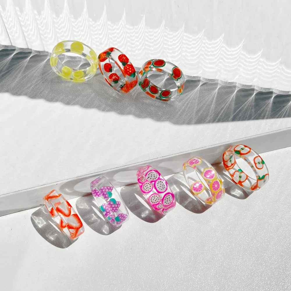Transparent ring Acrylic Ring Korean Fashion Resin Ring For woman Jewelry Rings Fruits Strawberry Lemon Finger Jewelry Gifts
Transparent ring Acrylic Ring Korean Fashion Resin Ring For woman Jewelry Rings Fruits Strawberry Lemon Finger Jewelry Gifts