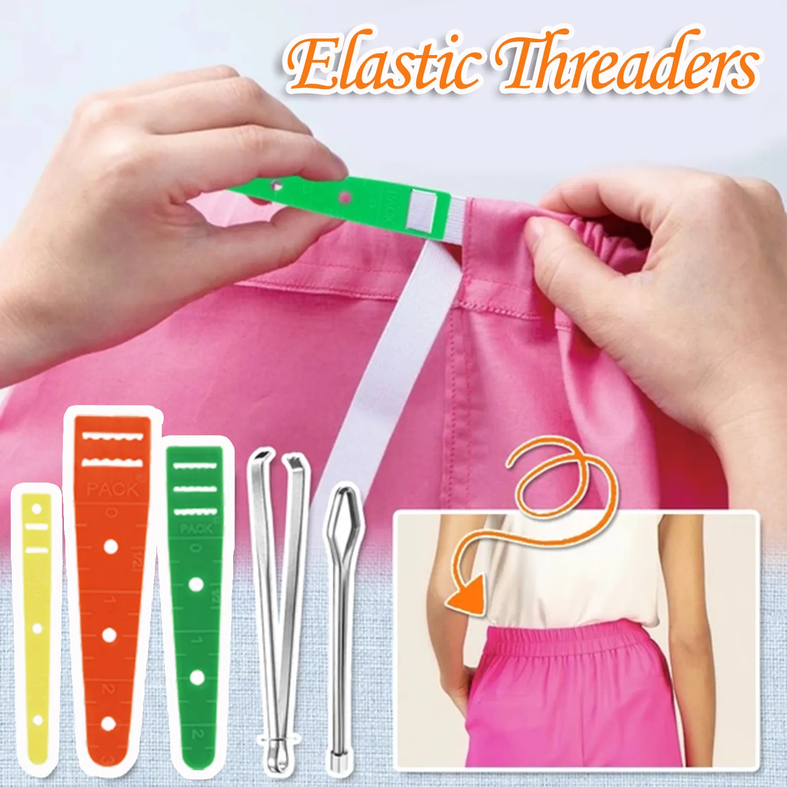 3 Sizes Assorted Plastic Elastic Glides Guides Threaders Wear Band Tool DIY Clothing Needleworking Sewing Accessories45# | Дом и сад