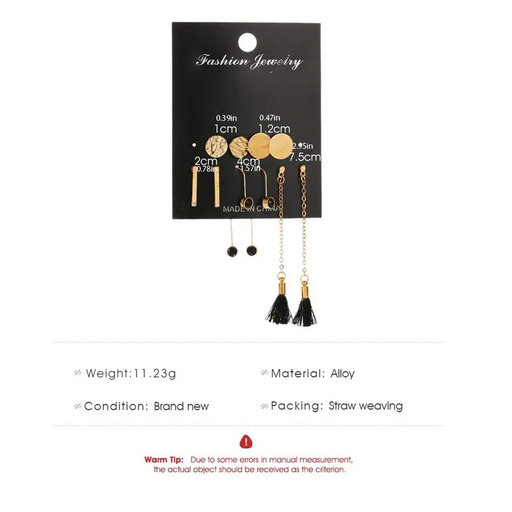 5 Pairs European And American Fashion Tassel Chain Disc Long Earrings Elegant Bride Wedding Jewelry Accessory
5 Pairs European And American Fashion Tassel Chain Disc Long Earrings Elegant Bride Wedding Jewelry Accessory