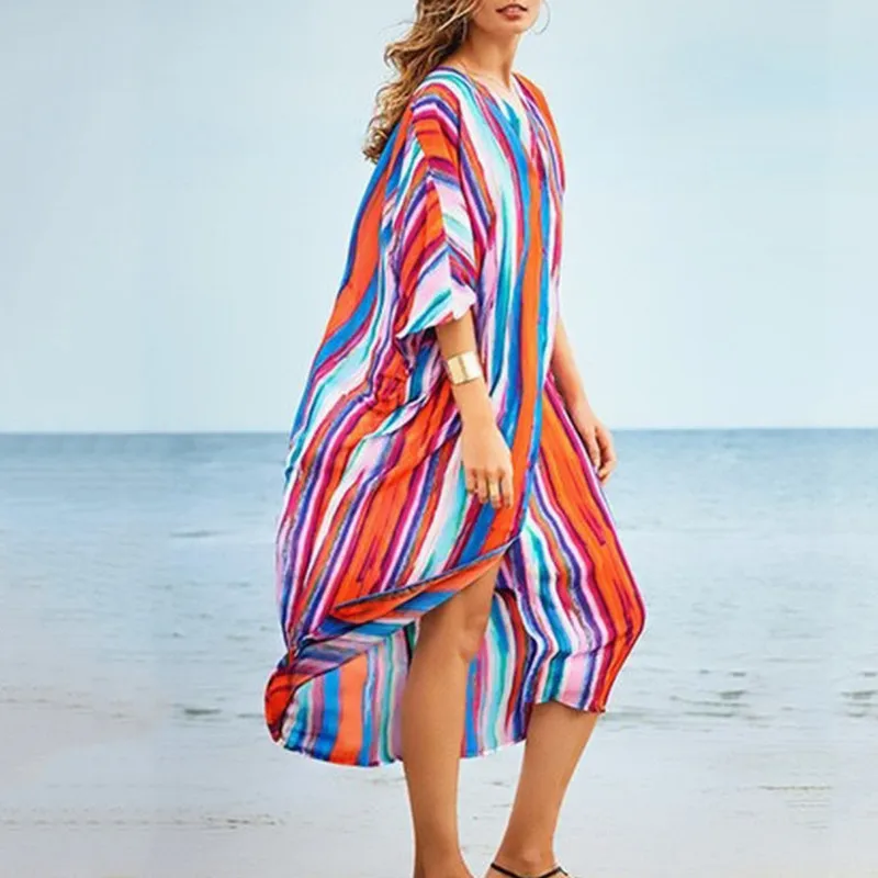Cover-ups 2021 Beach Print Swimsuit cover up Kimono Beach Robe Femme Long Dress Sarong Dress Beachwear 
Cover-ups 2021 Beach Print Swimsuit cover up Kimono Beach Robe Femme Long Dress Sarong Dress Beachwear