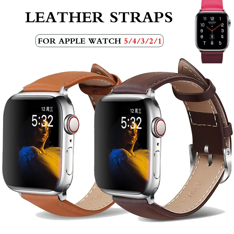 Ремешок для Apple watch band 44 мм 40 apple 5 4 3 2 1 классический кожаный браслет ремешок часов