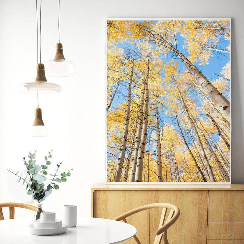 Yellow Birch Tree Photo Blue Sky Poster Prints Autumn Nature Landscape Canvas Painting Modern Living Room Wall Art Decor Print
Yellow Birch Tree Photo Blue Sky Poster Prints Autumn Nature Landscape Canvas Painting Modern Living Room Wall Art Decor Print