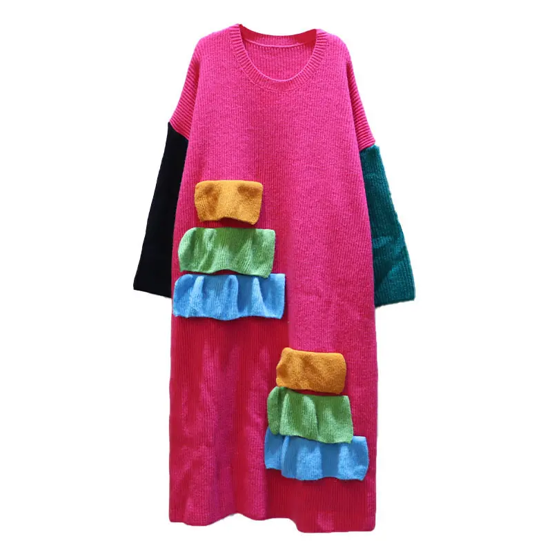 XITAO Korean Style Stitching Knitting Dress Women Plus Size Contrast Dresses for Women Loose Wild Fashion Trend Casual WJ1305 
XITAO Korean Style Stitching Knitting Dress Women Plus Size Contrast Dresses for Women Loose Wild Fashion Trend Casual WJ1305