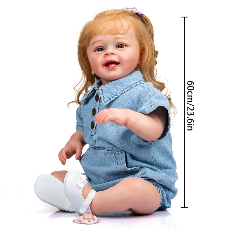 G8DE 60cm/23in Lovely-Girl Doll with Blonde Curly Rooted Hair Eyes-Open Smiling Face Lifelike Caucasian Reborns for Toddlers
G8DE 60cm/23in Lovely-Girl Doll with Blonde Curly Rooted Hair Eyes-Open Smiling Face Lifelike Caucasian Reborns for Toddlers