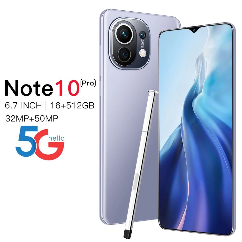 Note10 Pro 6.7" Smart Phones 16G+512G 6800mAh Battery Full Screen Global Version Android Phone 2021 Galaxy Google Play 5G Phone
Note10 Pro 6.7" Smart Phones 16G+512G 6800mAh Battery Full Screen Global Version Android Phone 2021 Galaxy Google Play 5G Phone