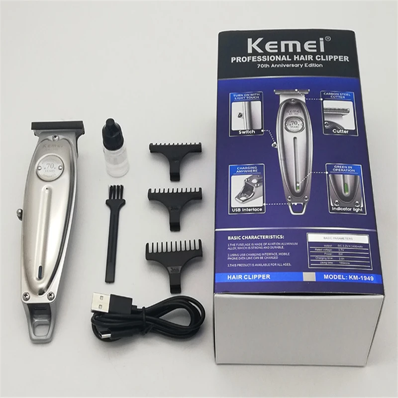 Professional Hair Clipper All Metal Men Electric Cordless Hair Trimmer 0mm Baldheaded T Blade Finish Haircut Machine Kemei 1949
Professional Hair Clipper All Metal Men Electric Cordless Hair Trimmer 0mm Baldheaded T Blade Finish Haircut Machine Kemei 1949