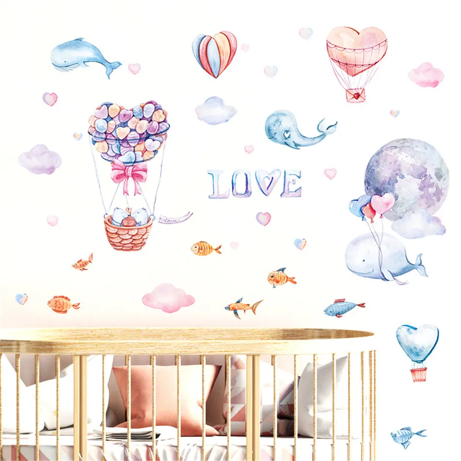 Fantasy Whale Hot Air Balloon Wall Stickers Children's Room Door Cabinet Entrance Bedroom Study Decoration Stickers 
Fantasy Whale Hot Air Balloon Wall Stickers Children's Room Door Cabinet Entrance Bedroom Study Decoration Stickers