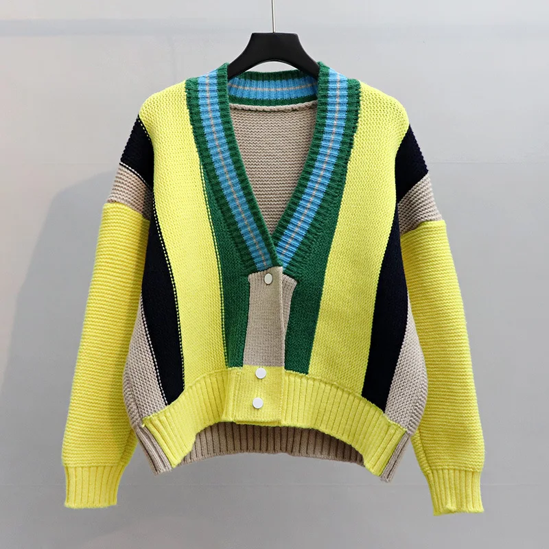 Unique Design Knitted Cardigan For Women Korean Style Loose Color Patch Casual Fashion Urban Elegant Sweet Long Sleeve Sweater
Unique Design Knitted Cardigan For Women Korean Style Loose Color Patch Casual Fashion Urban Elegant Sweet Long Sleeve Sweater
