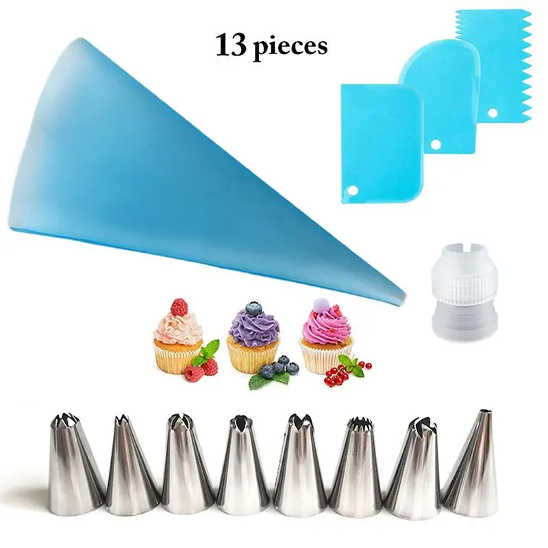 13 PCS Cake Baking Tool Set Stainless Steel Piping Tip Cakecup Cream Decorating Tools Reusable Pastry Bags Nozzle Scraper
13 PCS Cake Baking Tool Set Stainless Steel Piping Tip Cakecup Cream Decorating Tools Reusable Pastry Bags Nozzle Scraper